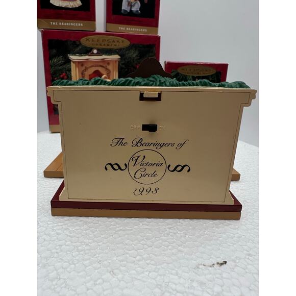 Hallmark Bearingers Set 1993 Keepsake Christmas Ornaments Fireplace Boxes 4 item - Picture 8 of 14